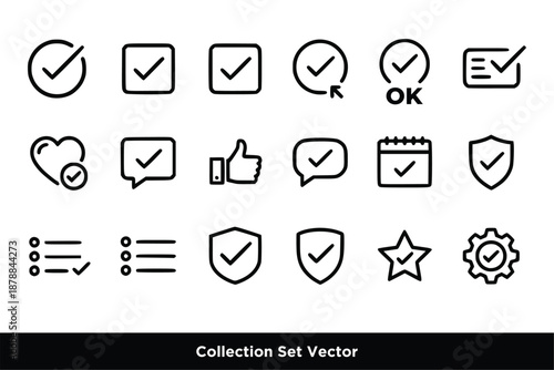 Clipboard icon set. Checklist on clipboard line icon with checkmark, checklist, document, gear, pencil. Clipboard framework icon. Checklist symbol. Editable stroke. Isolated. Stock illustration vector