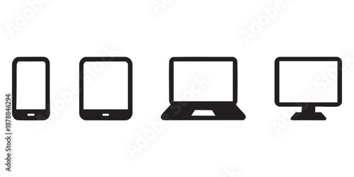 Modern Flat Screen Television Set Vector Illustration with Blank Display Isolated on White Background