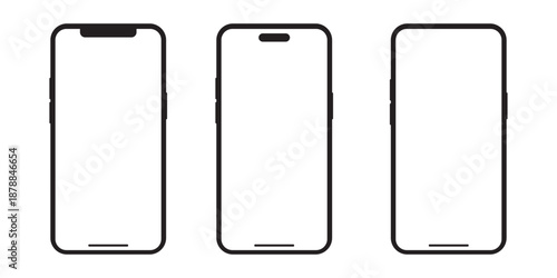 Sleek Modern Smartphone Mockup Vector Illustration with Empty Screen for Application and Website UI Design