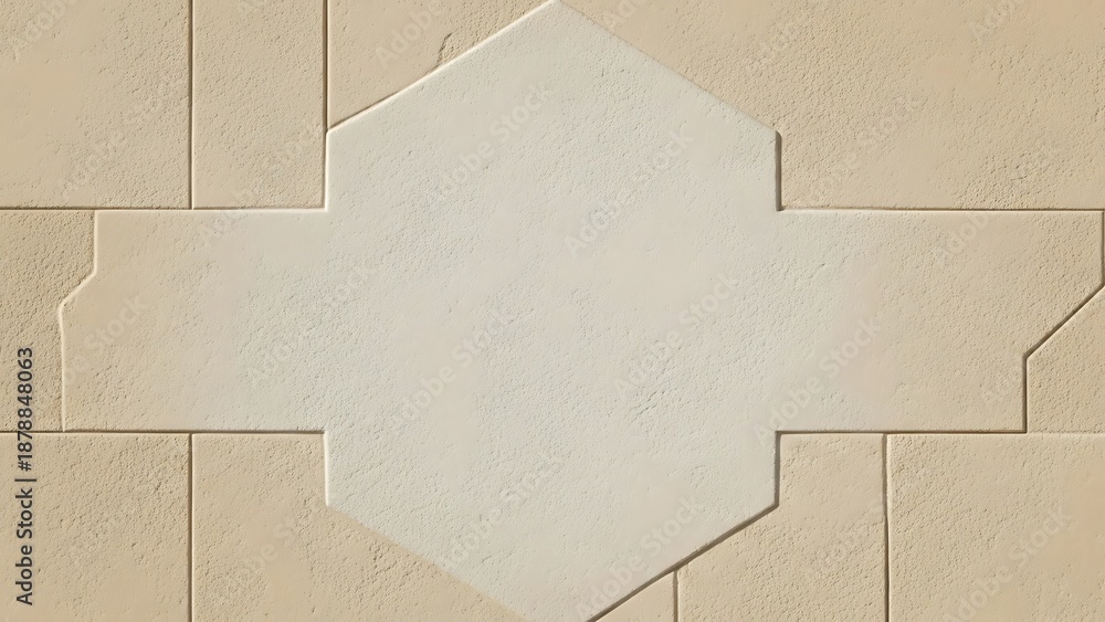 Fototapeta premium close up of beige tiles with a white cross shaped tile high quality professional detailed