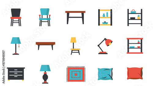 Furniture and Home Decor Icons Collection.