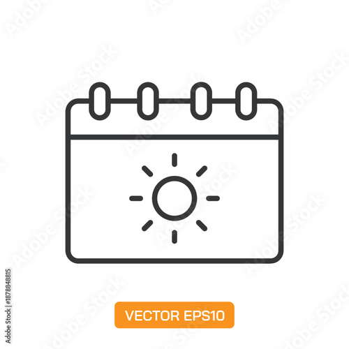 Calendar Icons. Thin Line Symbol Elements Collection.