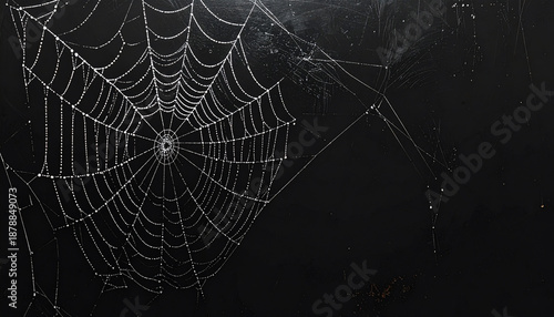 Spiderweb on Black Background