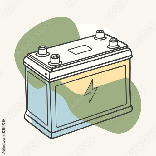 Fotografi Car battery illustration