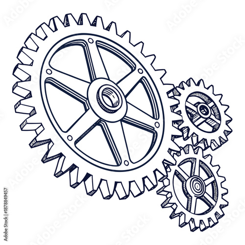 Interconnected gears