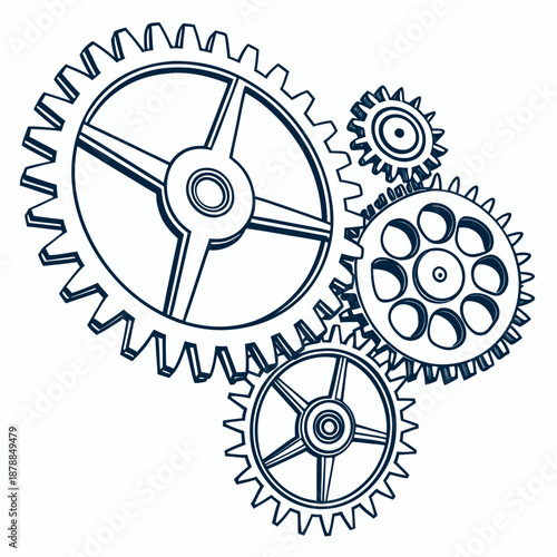 Interconnected gears