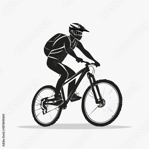 Silhouette of a cyclist enjoying a thrilling mountain bike adventure outdoor recreation