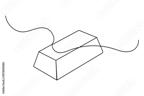Gold bar drawn in a single continuous line art style