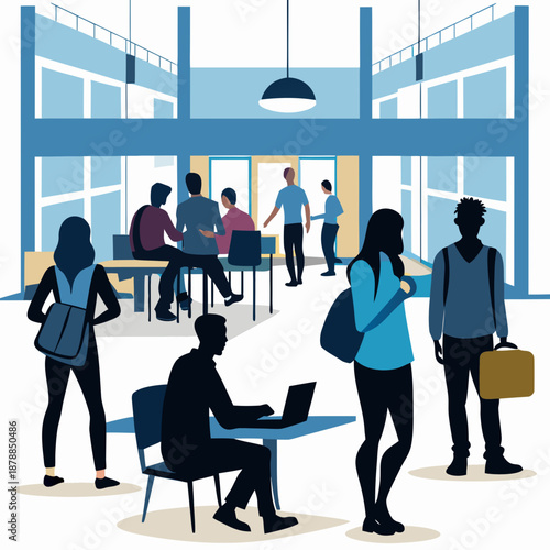 Modern office space with collaborative environment