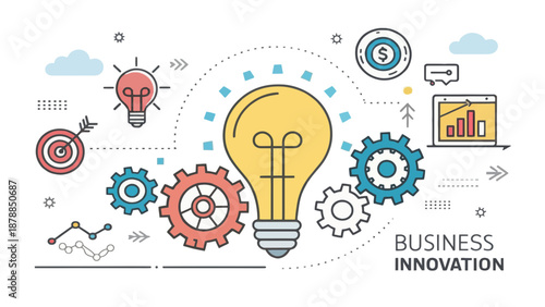 Business Innovation Concept With Lightbulb and Gears