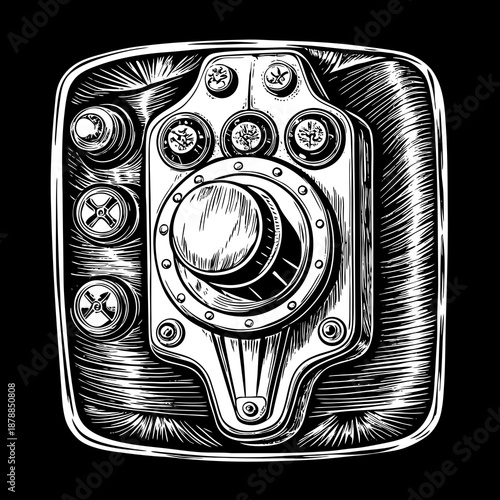 Vintage steampunk control panel