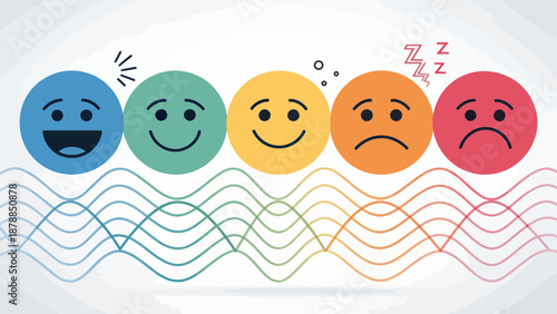 Emotional Faces Spectrum with Wavy Lines