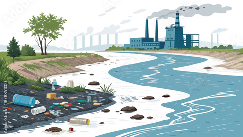 Industrial Pollution in River