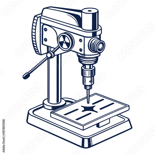 Illustrated drill press machine