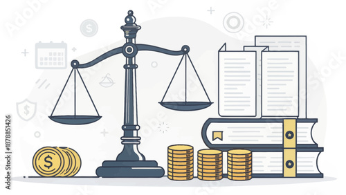 Scales of Justice and Economy Concept