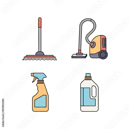 Cleaning Tools and Supplies for Housekeeping.