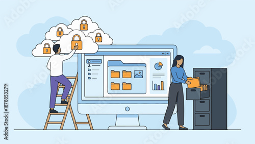 Protecting digital data in the cloud and organizing physical documents