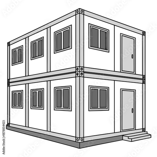 Prefabricated Shift Building with Stackable Modular Units