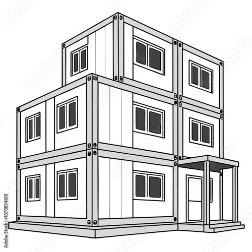 Clean and modern stackable modular building blocks for versatile construction projects, graphic design element.