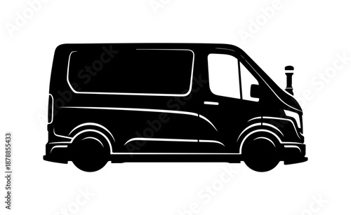 Black Cargo Van Silhouette