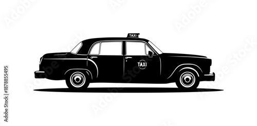 Black Taxi Vehicle Silhouette