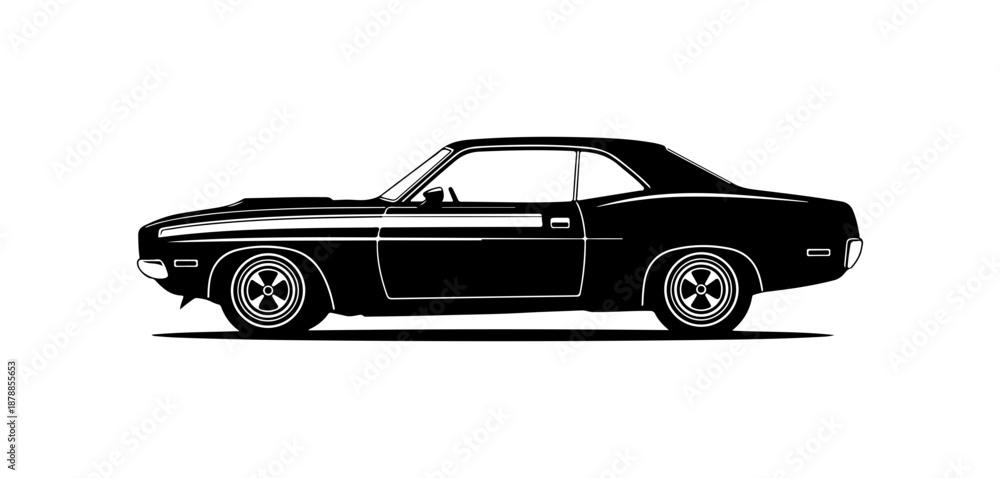 Obraz premium Classic Muscle Car Side Profile