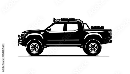 Black Off-Road Truck Side View