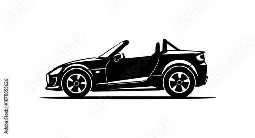 Black Convertible Car Illustration