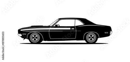 Classic Muscle Car Side Profile