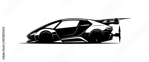 Stylized Sports Car Silhouette