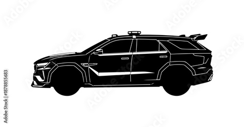 Modern Black SUV with Roof Rack