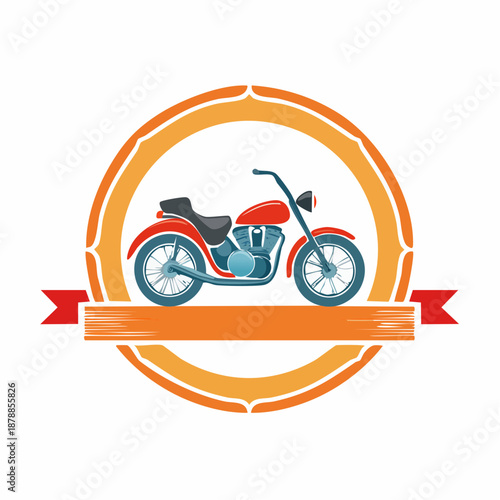 Vintage motorcycle emblem with retro design for transport enthusiasts and collectors