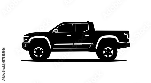 Black Pickup Truck Side View