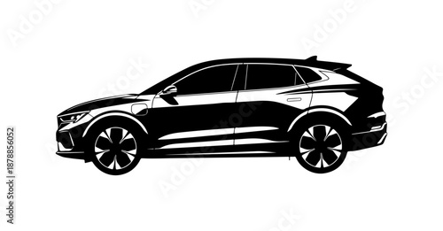 Modern Electric Vehicle Side View