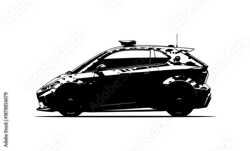 Modern Autonomous Vehicle Illustration