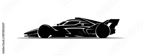 Dynamic Racing Vehicle Silhouette