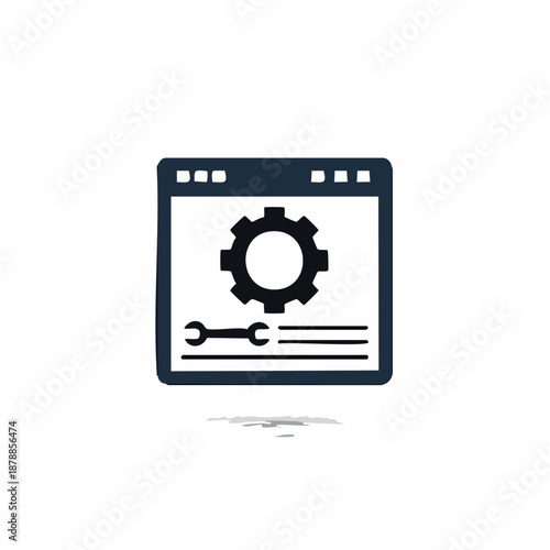 Website maintenance and settings icon representing technical support and adjustment