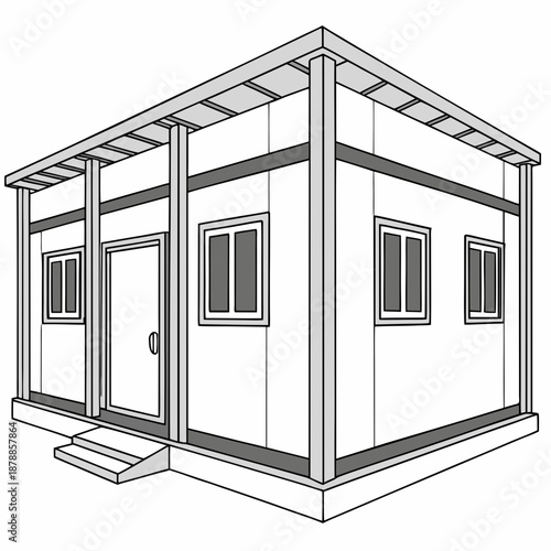 Lightweight portable building system, precisely designed for rapid deployment and efficiency.