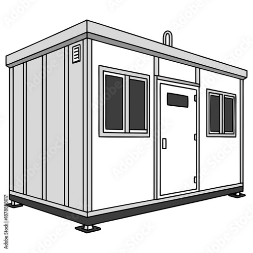 Modern industrial mobile security building unit for versatile and reliable protection.