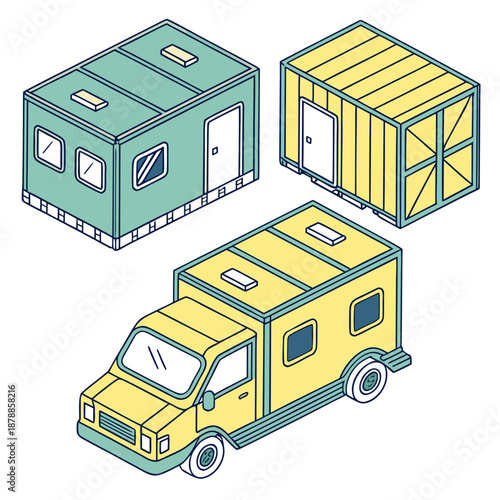 On-demand modular shift construction blocks in white, facilitating quick, adaptable, and modern building projects.