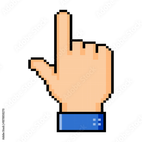 Pixel Art Hand Pointing Up