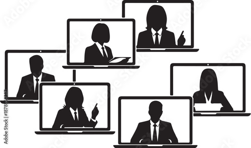 online meeting silhoutte 