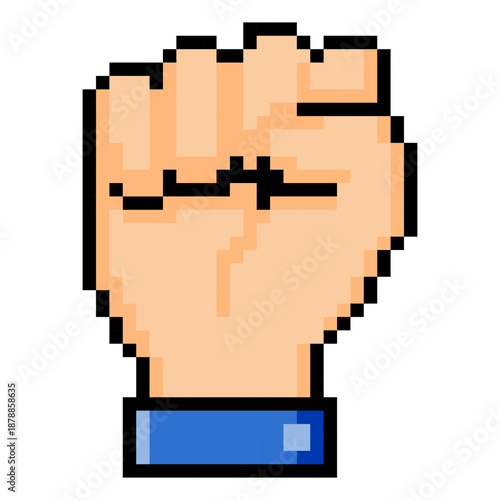 Fist Punch Hand Pixel Art
