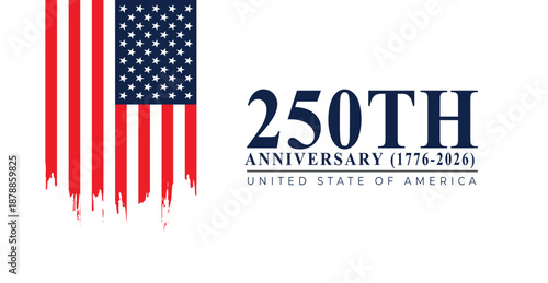 250th anniversary USA Background US Flag Banner, poster, post design