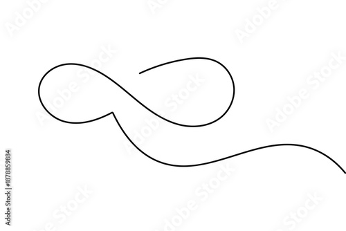 Minimalist infinity symbol continuous one line art vector illustration isolated on white background