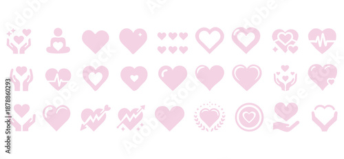 Heart collection, heart line art, love symbols, wedding, Valentine’s Day decorations, romantic occasions, doodle designs, vector format