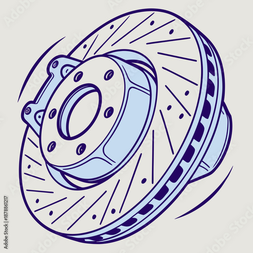 Car brake disc illustration