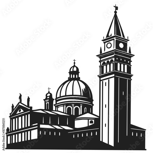 Venetian architecture silhouette