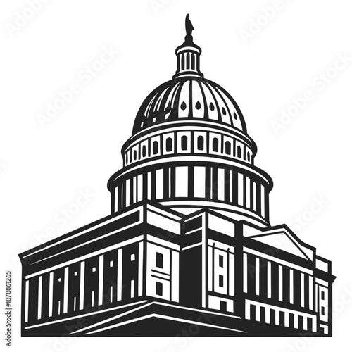 Silhouette of a historic building