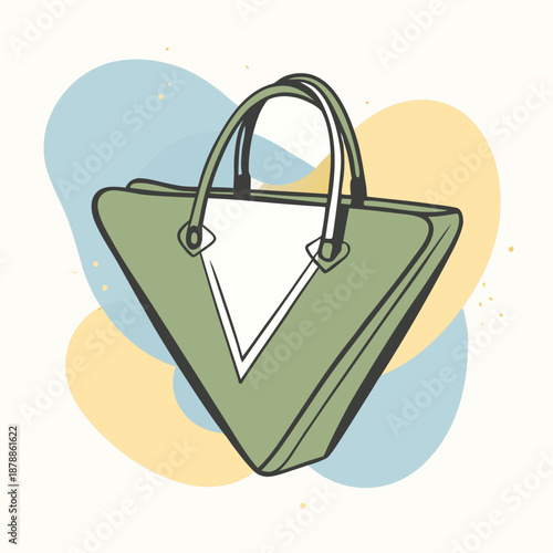 Green handbag illustration